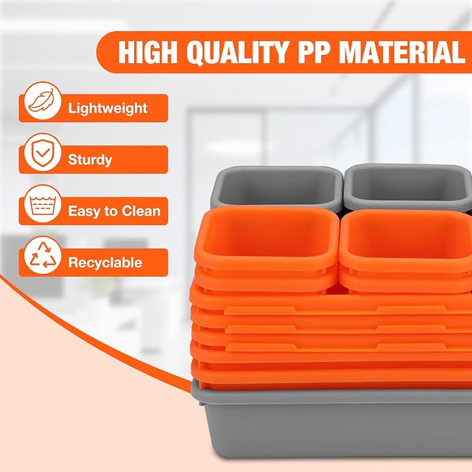 ValueMax 21 PCS Desk Drawer Organizer Set, PP Material Interlocking Drawer - Image 2