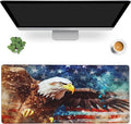 Gaming Mouse Mat Watercolor Bald Eagle Over American Flag Large Mouse Pad by MIOAOSRT