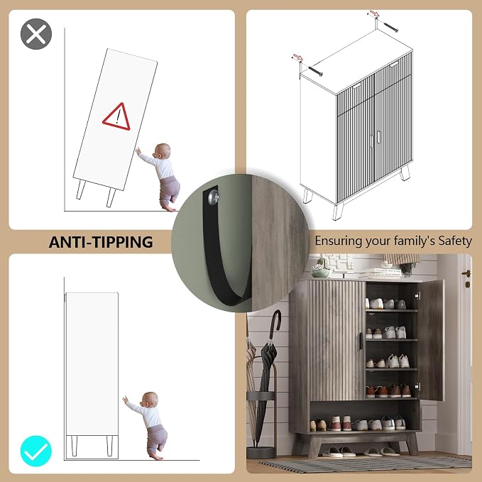 Shoe Cabinet Storage for Entryway - Image 6