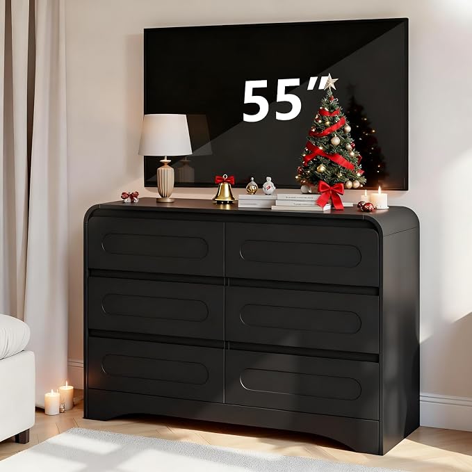 Black Dresser, Modern 6 Drawers Dressers & Chest of Drawers by SOLACEFURNITURE