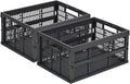 2-Pack Pastel Plastic Storage Baskets, Collapsible Crates by HUUSMOT