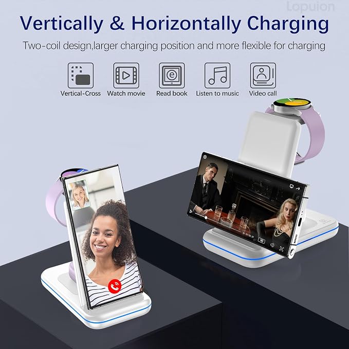 Wireless Charging Station for Samsung/Android, Fast Wireless Watch Charger - Image 5
