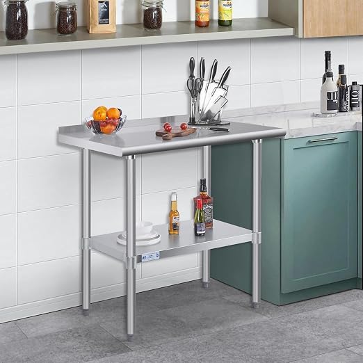 Hally Stainless Steel Table for Prep & Work 24 x 36 Inches, Commercial Heavy - Image 2
