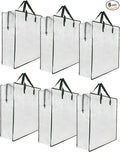 6 Pack Clear Storage Bags with Zipper and Handles, Blanket Bags by GONGKANGYUAN