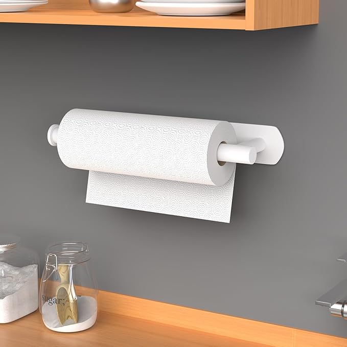 HUFEEOH Adhesive Paper Towel Holder Under Cabinet Wall Mount - Image 6