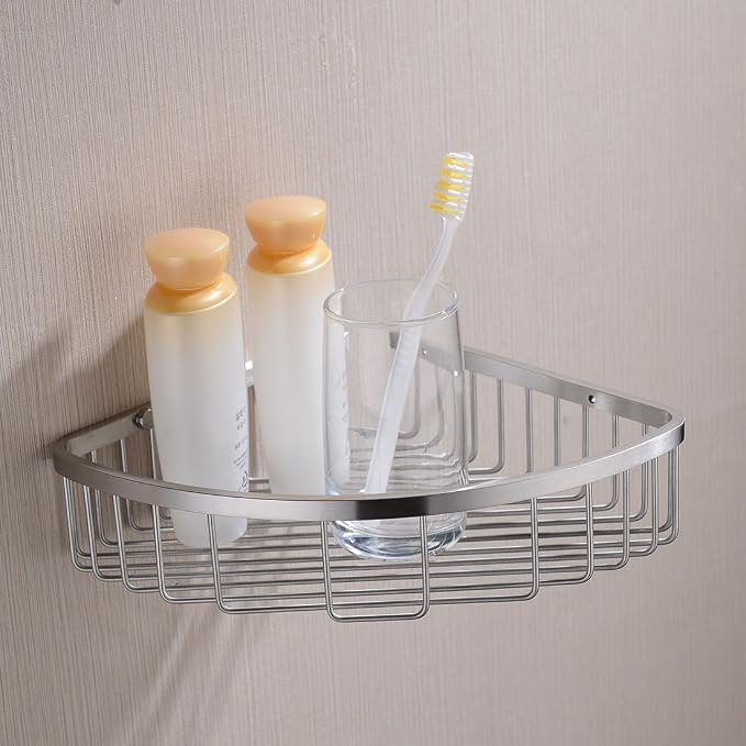 304 Stainless Steel Shower Caddy Corner Basket Shelf Bathroom Organizer Wall - Image 6