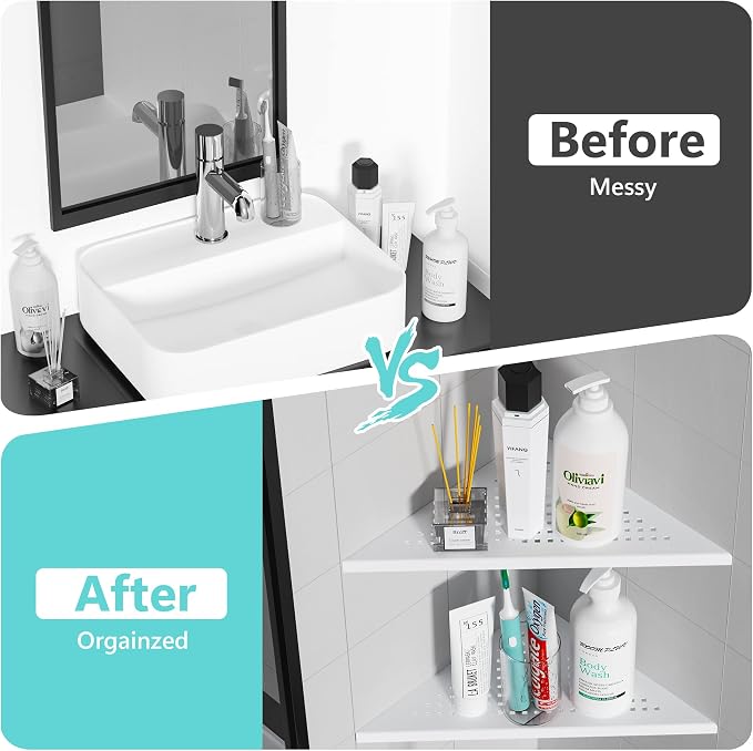 Corner Shower Shelves, 10” Recessed Tile Shower Shelf Matte White, 304 - Image 7