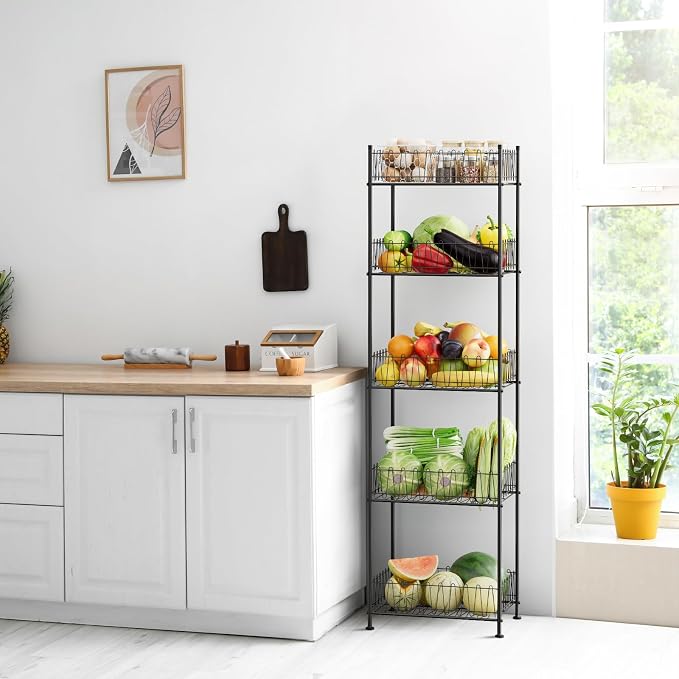 5 Tier Water Bottle Organizer Rack Metal Free Standing Water Storage Rack - Image 7
