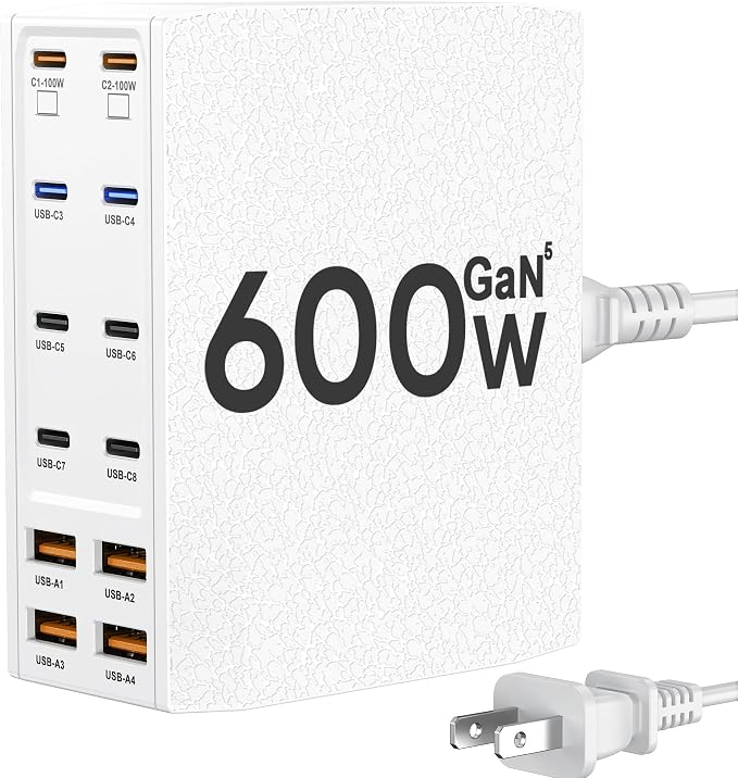USB Charging Station, 12-Port USB C Charger Block by SAIPKYGS