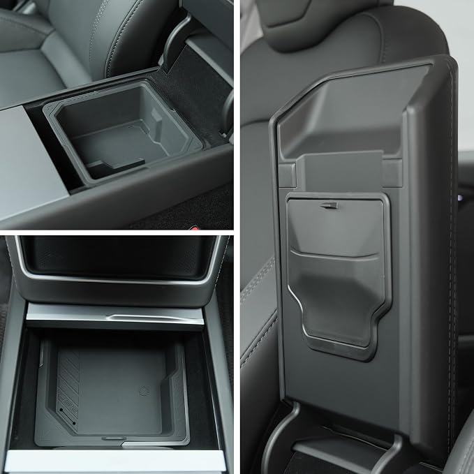 Center Console Organizer for 2025 2026 Tesla Model Y Juniper – 3PCS Hidden - Image 6