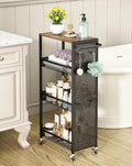 Utility Slim Storage Cart 4 Tier Small Rolling Kitchen Laundry Room by Unknown