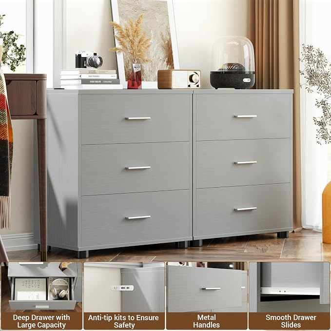Aheaplus Closet Drawers Set of 2, Wood Closet Organizers and Storage - Image 4