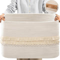 danpinera 108L Large Basket for Living Room, Boho Decorative Basket Organizing by danpinera