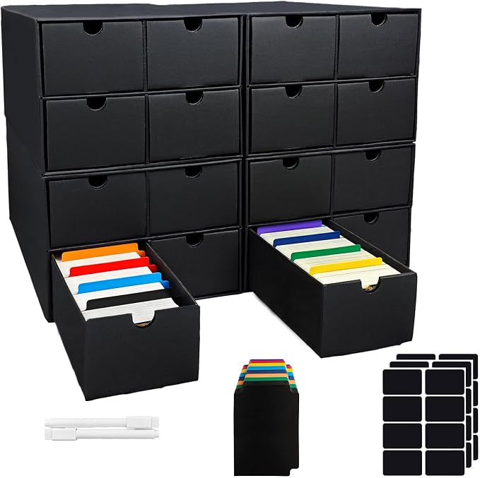 4 Sets Trading Card Storage Boxes, Includes 16-750 CT Boxes & 64 Dividers by Unknown