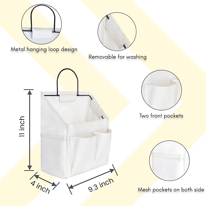 2pcs Small Wall Hanging Organizer Bag, Linen Fabric Door Hanging Storage Basket - Image 5