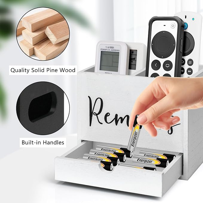 Remote Control Holder, 2 Slot TV Remote Holder& Desk Organizer - Image 3