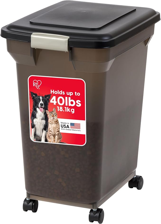 IRIS USA WeatherPro Airtight Dog Food Storage Container, Attachable Wheels by IRISUSA
