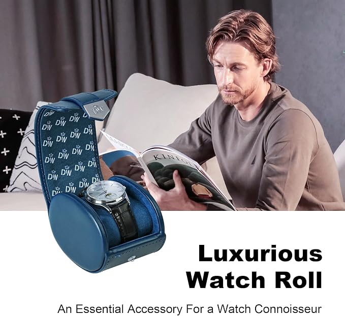 DUKWIN Watch Roll, Vegan Leather Travel Single Watch Case Organizer - Image 5