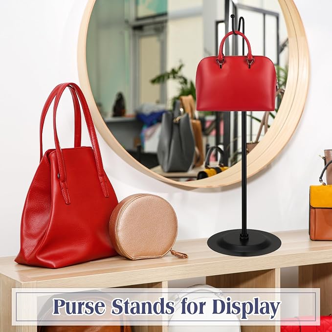 Therwen 6 Pcs Bag Display Stands Purse Display Stand Adjustable Height Handbag - Image 5