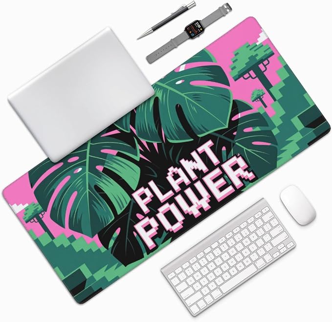 Pixel Plant Power Large Mouse Pad, Cool Gaming Desk Mat, XXL Keyboard Desk Pad - Image 7