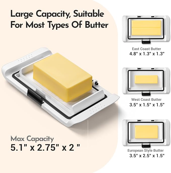 Butter Dish with Lid, IKOCO Large Butter Dish with Knife - Image 4