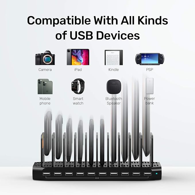 【10PCS】 Unitek Multi Charging Station, 10-Port USB Charger - Image 4