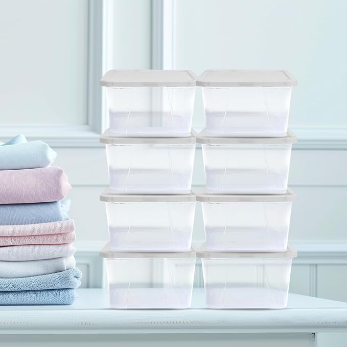HOMZ 10-Pack Snaplock, Small Clear Plastic Storage Organizer Bins w/ Lids - Image 9