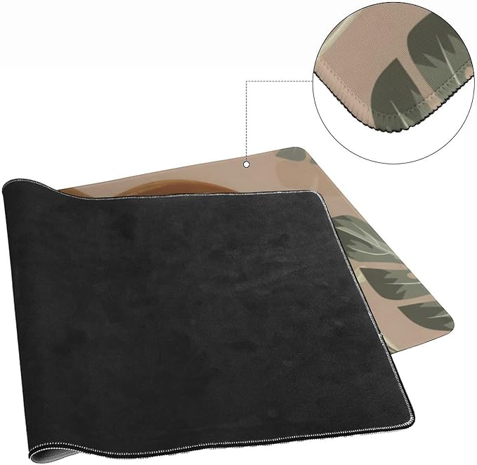Elegant Lady Tropical Large Mouse Pad, Vintage Aesthetic Gaming Desk Mat - Image 5