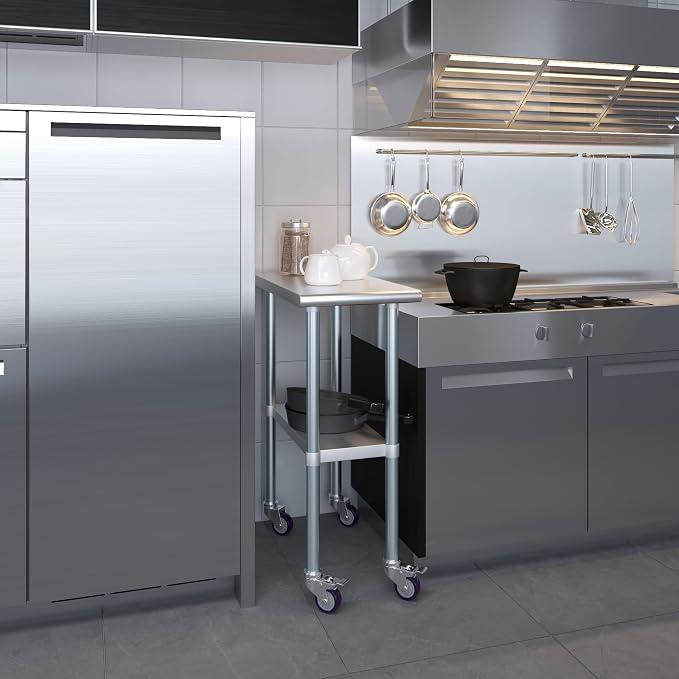 AmGood 15" Long x 30" Deep Stainless Steel Table - Image 9