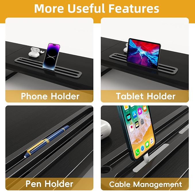 Dual Monitor Stand Riser with 2 Drawers - Image 5