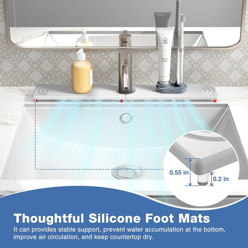 DK177 Faucet Mat for Kitchen Sink - Water Absorbing Stone Tray for
