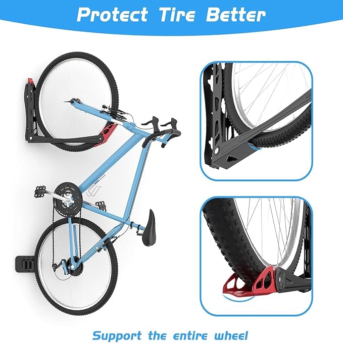 WALMANN BIKEPAL No Lifting Wall Mounted Swivel Bike Rack, Bike Wall Hangers - Image 5
