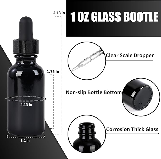48 Pcs, 1oz Glass Dropper Bottle, Leakproof Tincture Bottles - Image 2