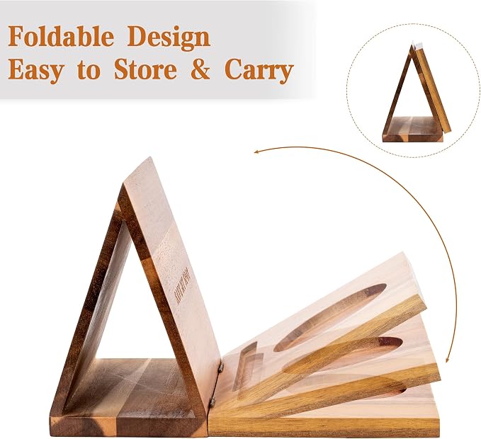 Book Nook Reading Valet with Cup Holder, Wooden Book Stand Coffee Holder - Image 3