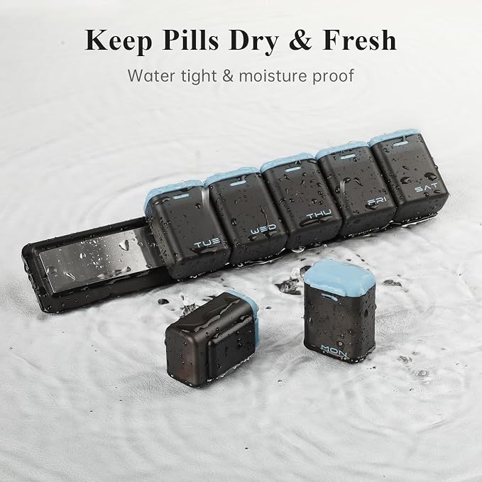 Weekly Pill Organizer Magnetic, Removable Pill Box 7 Day 1 Time a Day, Large - Image 4