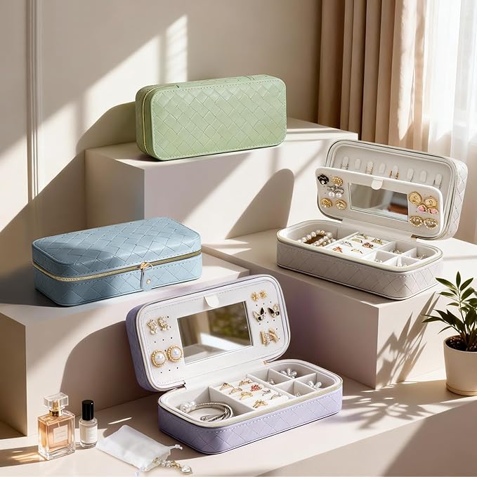 DesignSter Jewelry Organizer, Small Portable Travel Jewelry Storage - Image 7