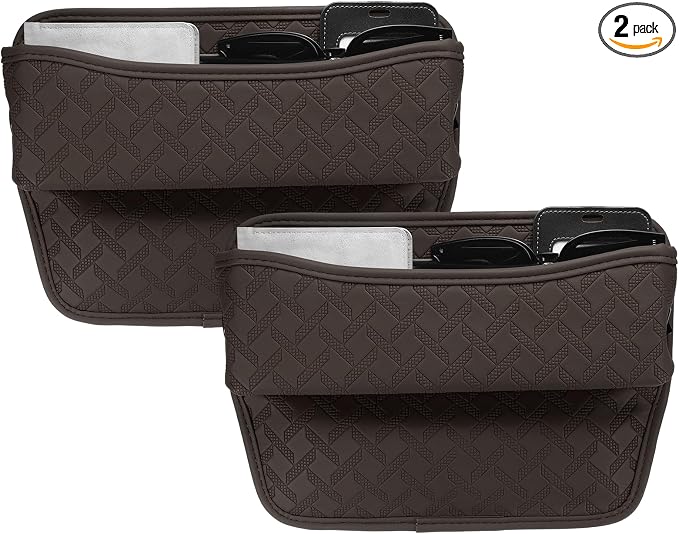 HARFINGTON 2pcs Car Seat Gap Filler Organizer 11.5 x 8 x 2.1 Inch Leather by HARFINGTON