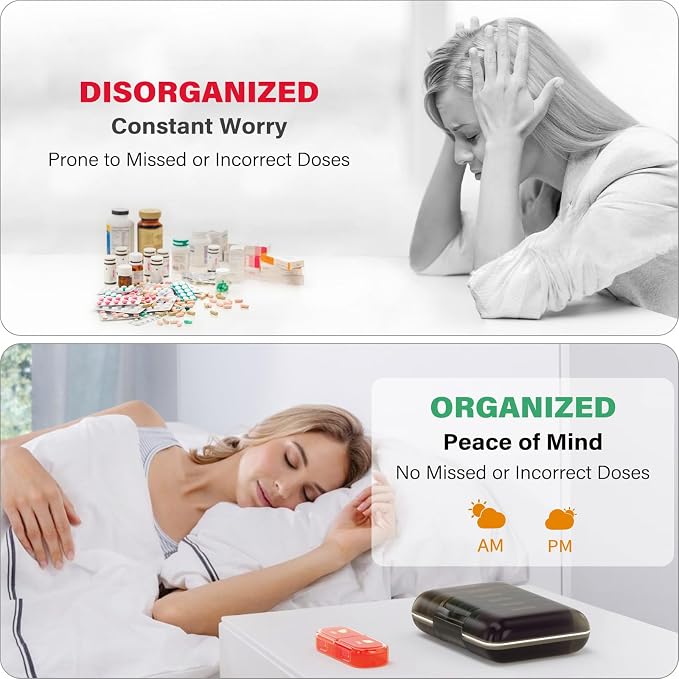 Weekly Pill Organizer 2 Times a Day, 7 Day Pill Box 2 Times, Portable - Image 4