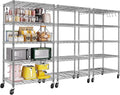 PrimeZone 3 Pack Steel Storage Wire Shelving 5 Tier Metal Shelves by PrimeZone