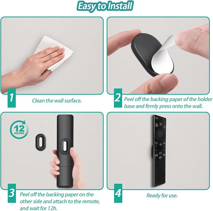 Magnetic Remote Control Holder Wall Mount, 5 Pack TV Remote Holder Wall Mount - Image 5