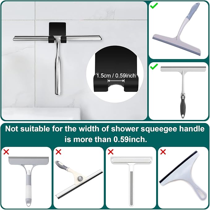 CGBE Shower Holders for Razors, 2 Pack Squeegee Holder and 2 Pack Razor Holder - Image 6