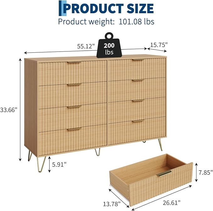 Garvee Fluted Dresser for Bedroom - Image 2