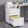 3-Drawer Lockable Mobile File Cabinet – Metal A4/Letter/Legal Size Storage by LunaThreads
