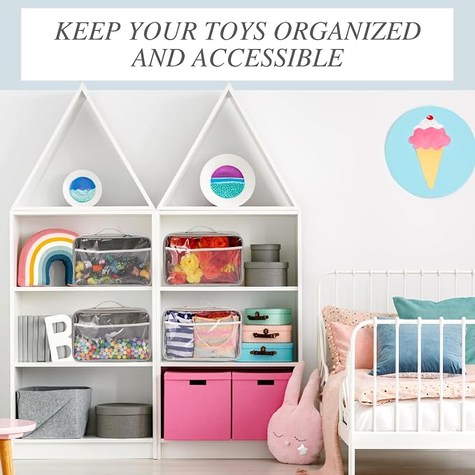 Abbylike 6 Pack Toy Storage Bag Bricks Building Set Car Toy Organization Bags - Image 5