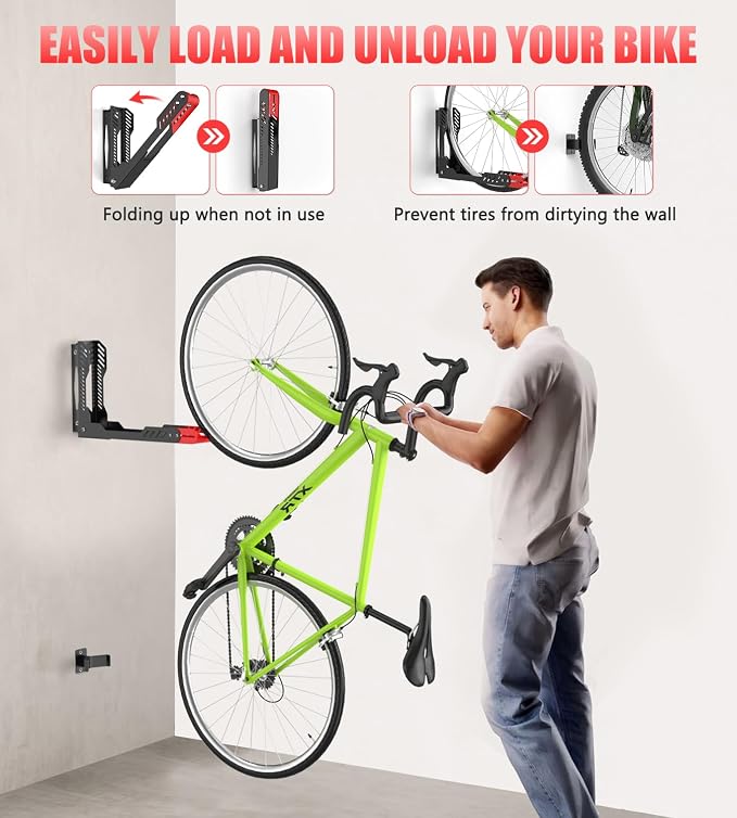 Swivel Bike Wall Mount, Space Saving Bike Rack Garage, No Heavy Lifting - Image 6