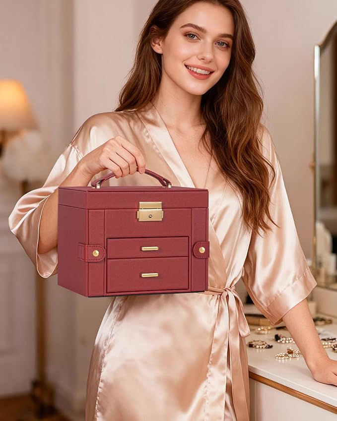 TORIBIO Jewelry Box for Women, Leather Jewelry Organizer - Image 8