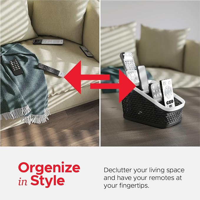 Remote Control Holder Remote Caddy, TV Remote Control Organizer, 4 Compartment - Image 4