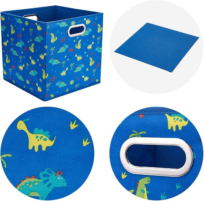 i BKGOO Cloth Storage Bins Set of 4 Thick Fabric Drawers Foldable Cubes Basket - Image 4