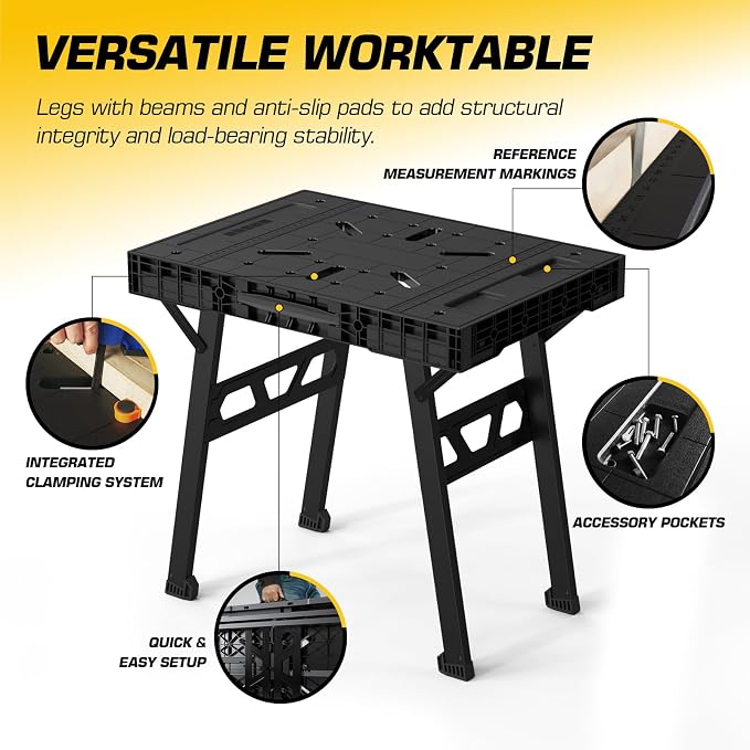 Express Folding Work Table, Easy Setup Portable Folding Work Table & Portable - Image 2