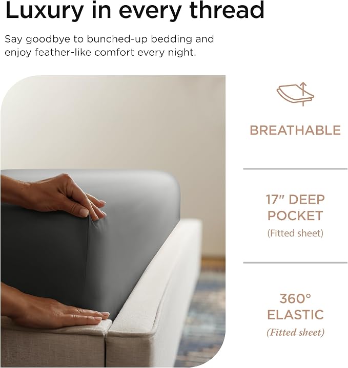 Threadmill California King Sheet Sets |Certified American Supima Cotton Sheets - Image 5